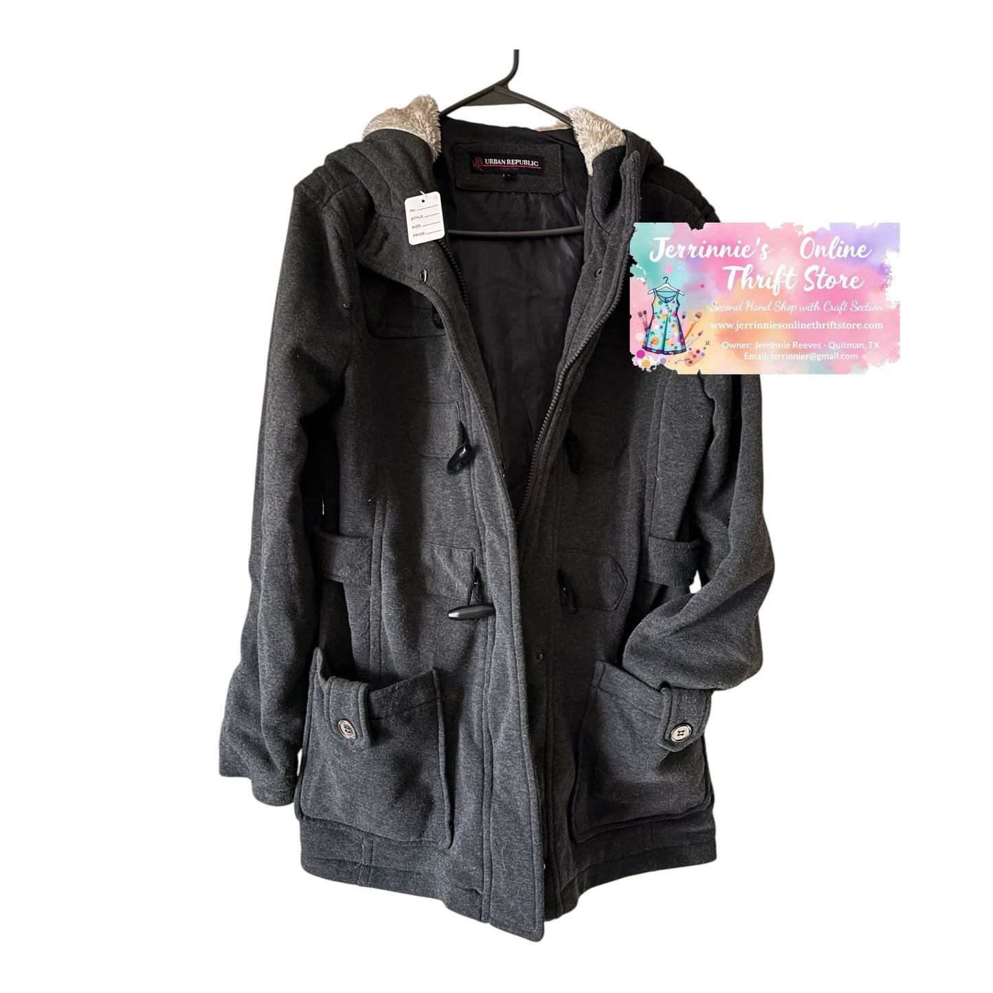 Urban Republic Hooded Utility Jacket – Charcoal Gray