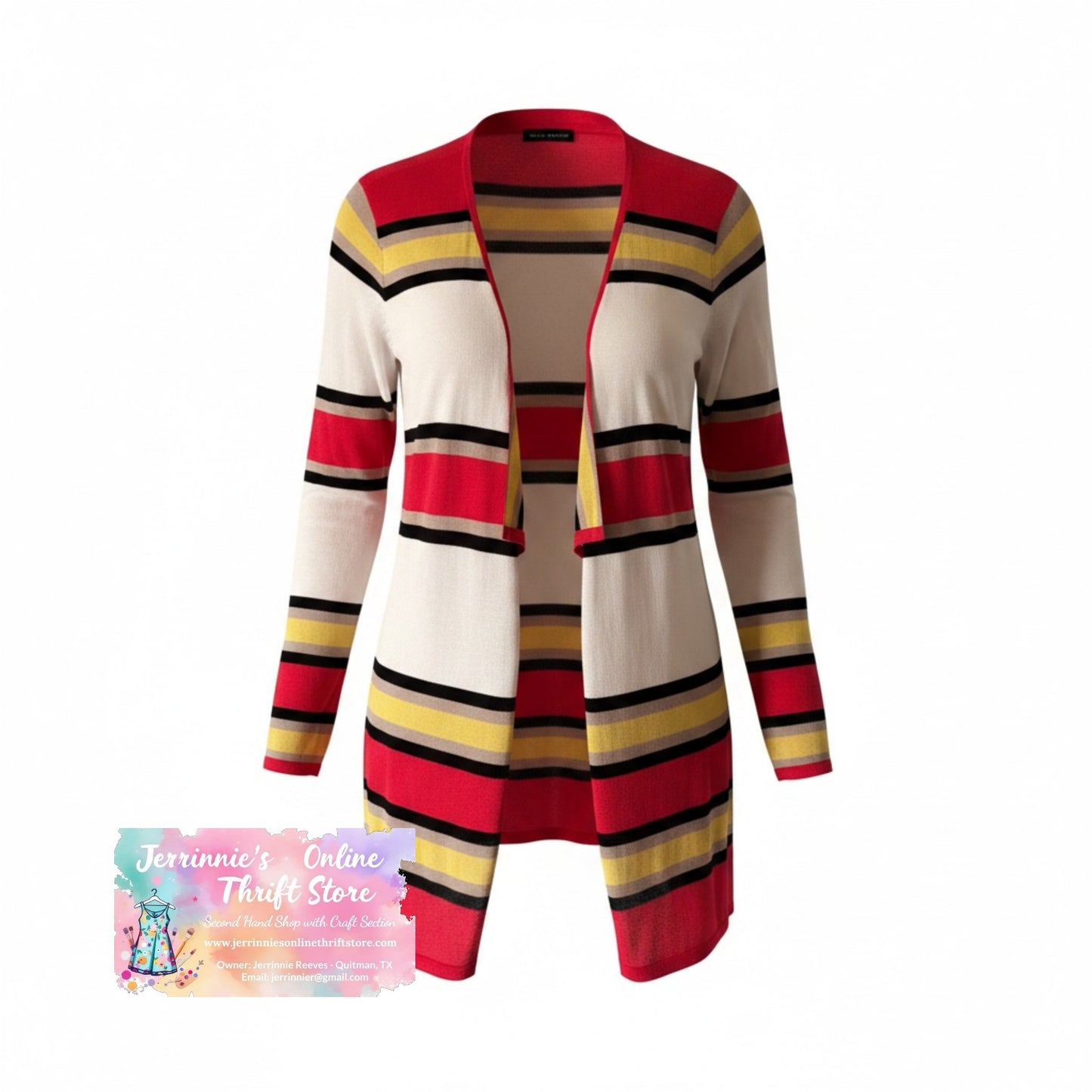 Willi Smith Cardigan Women L Open Front Cotton