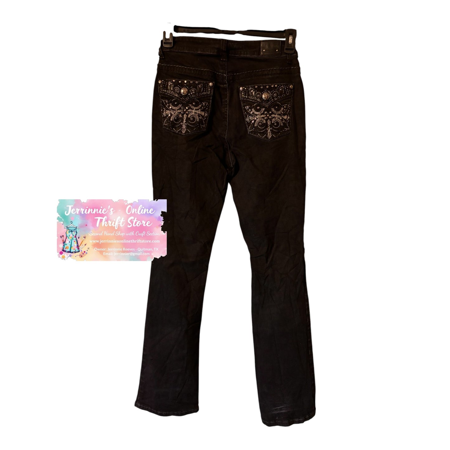 Lamasini Rhinestone Embellished Bootcut Jeans – Size 7