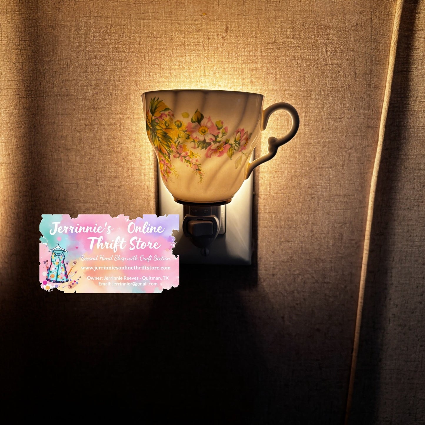 Royal Staffordshire Bone China Pink Roses Teacup Night Light
