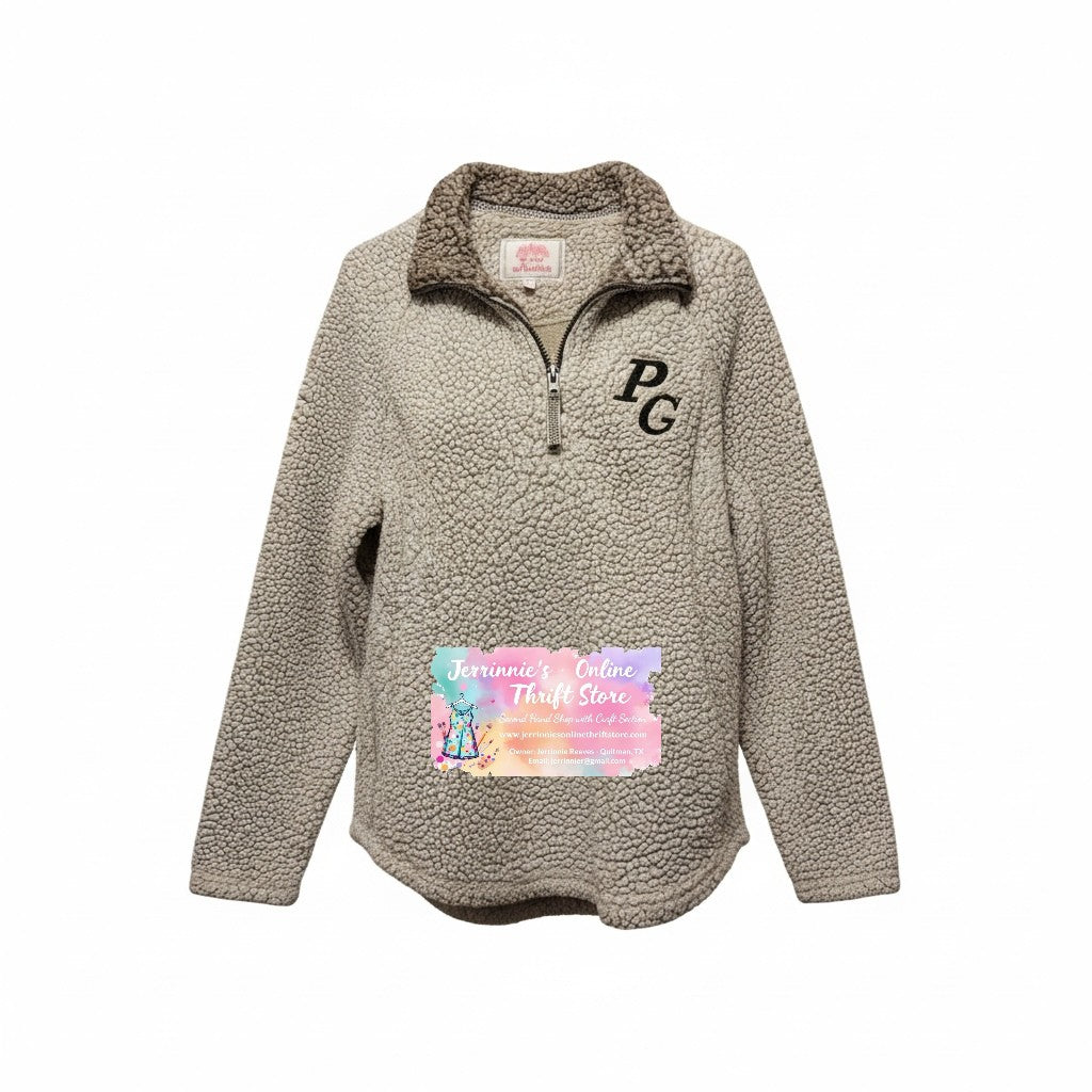 Cozy Sherpa Pullover Quarter Zip Size Large