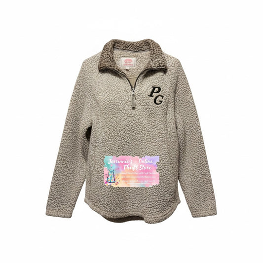 Cozy Sherpa Pullover Quarter Zip Size Large