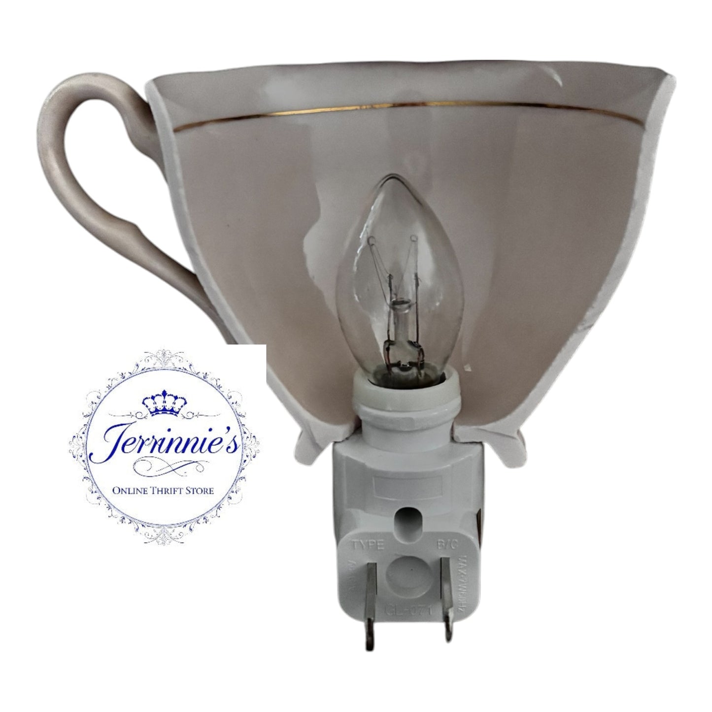 Vintage Colclough Pink Floral Teacup Night Light – Plug-In