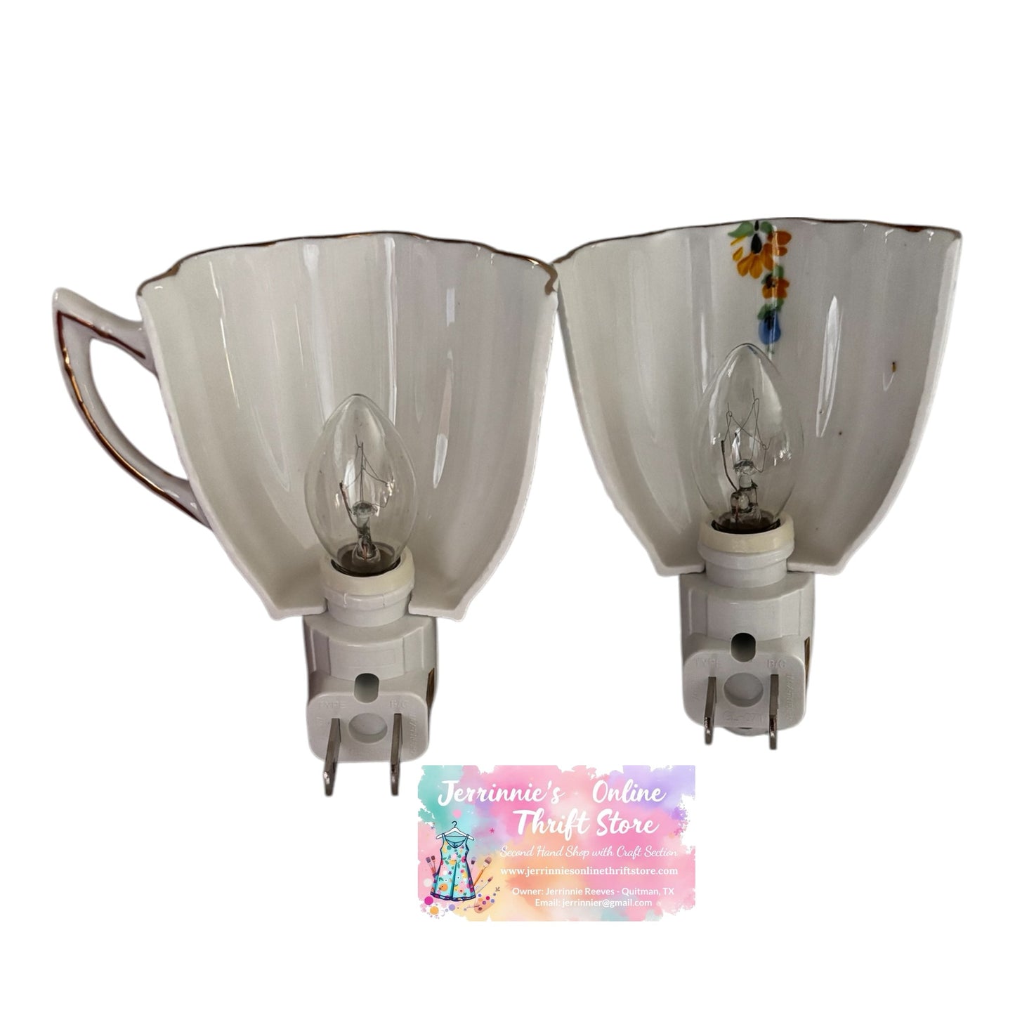 Vintage Fluted Handcrafted Teacup Night Light