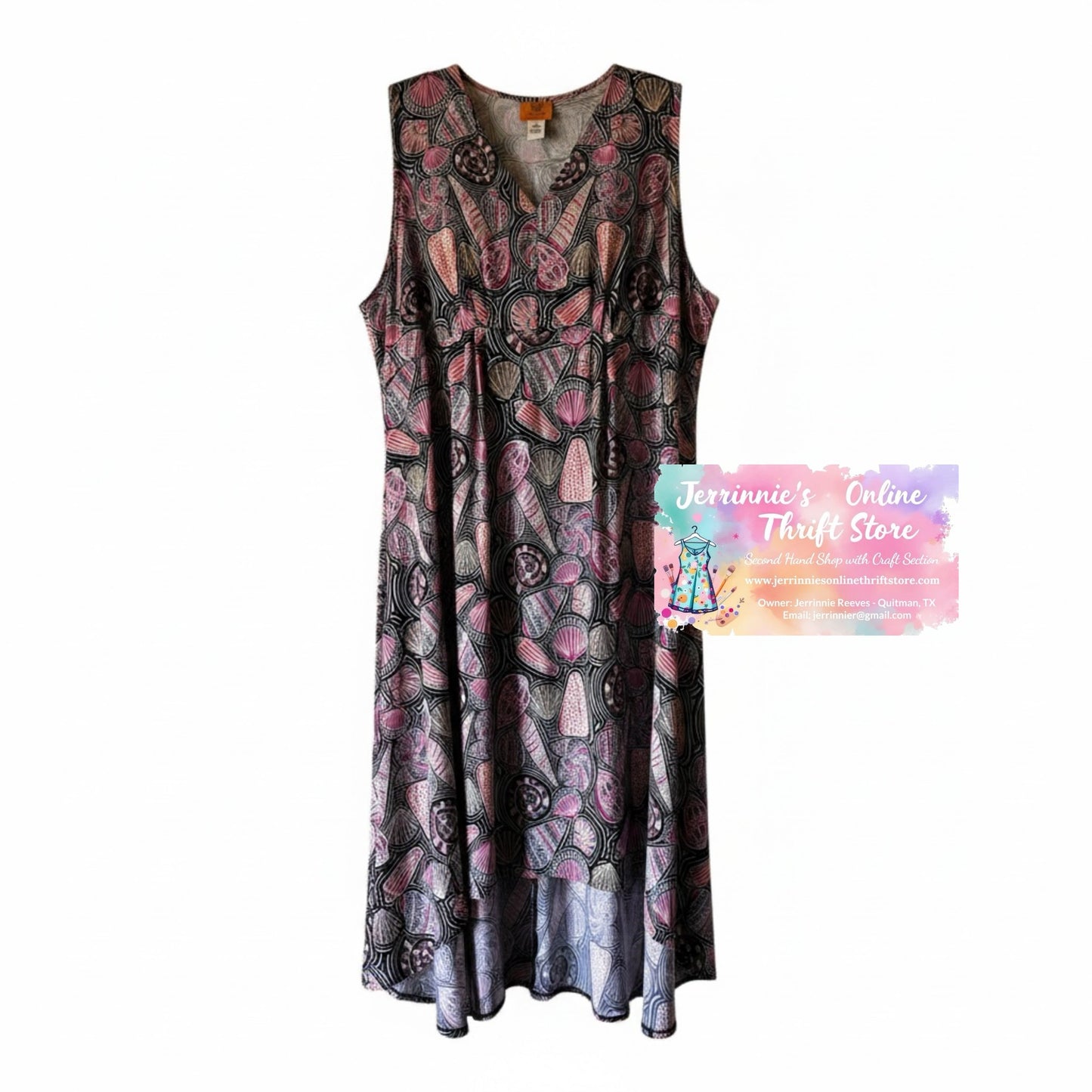 Ruby Rd. Seashell Print Sleeveless Maxi Dress – Size 3X