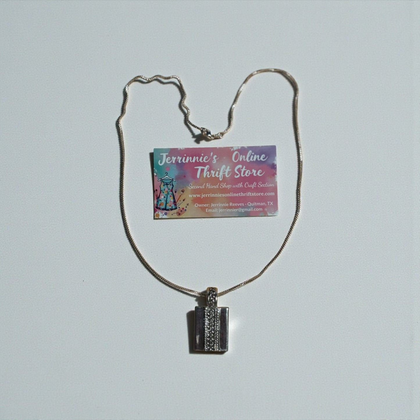 Braided Design Men's Dog Tag Pendant Necklace