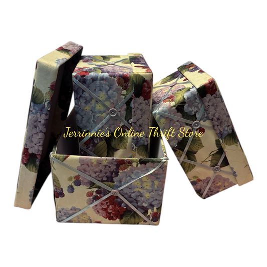 Vintage Fabric-Covered Storage Boxes