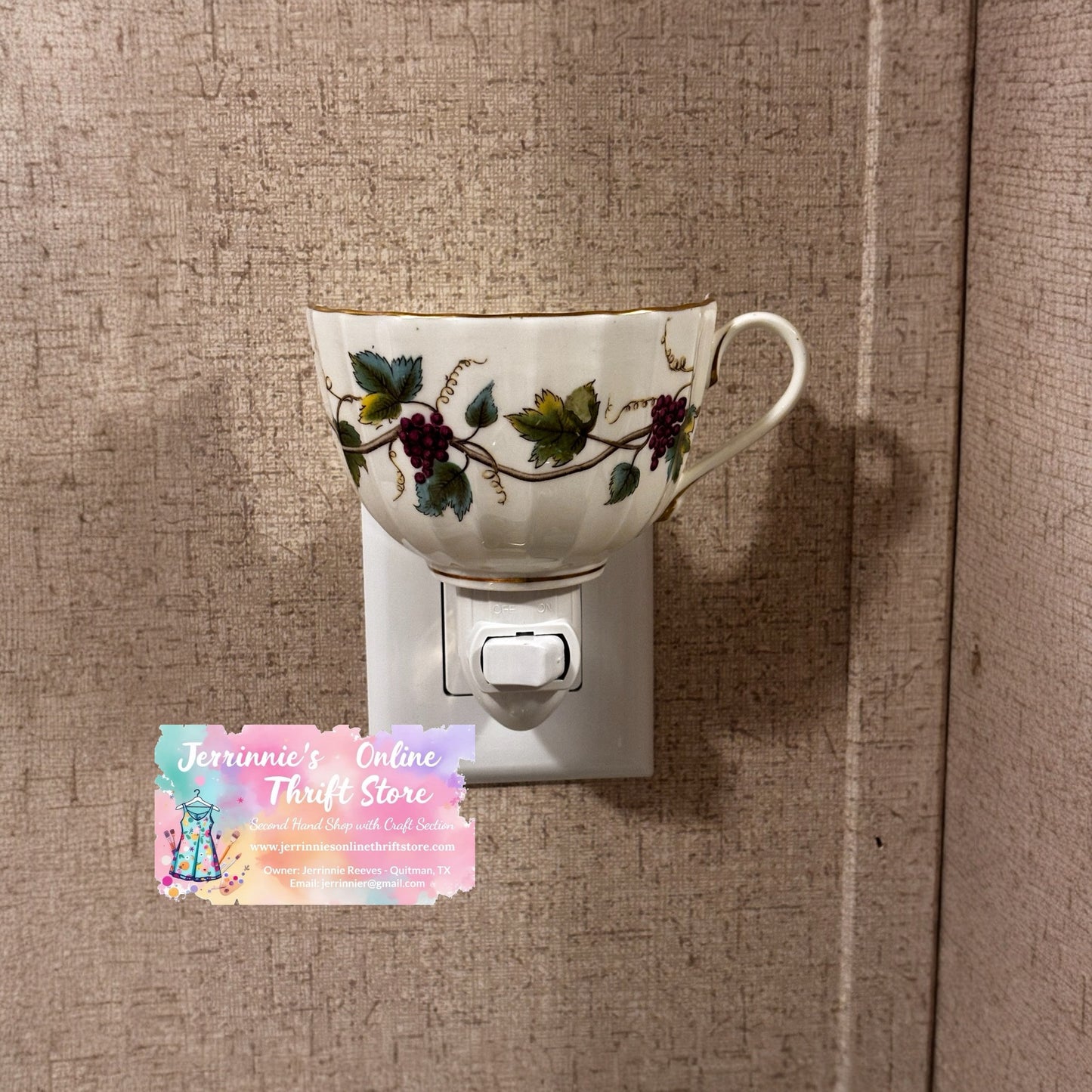 Royal Worcester Bacchanal Pattern Tea Cup Night Light - Set of 2 - Plug in