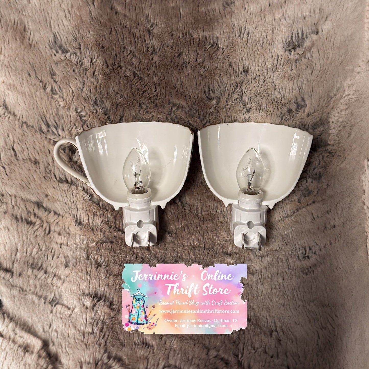 Royal Worcester Bacchanal Pattern Tea Cup Night Light - Set of 2 - Plug in