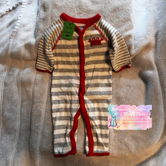 Carter's Striped Crab Snap Romper – 3 Months