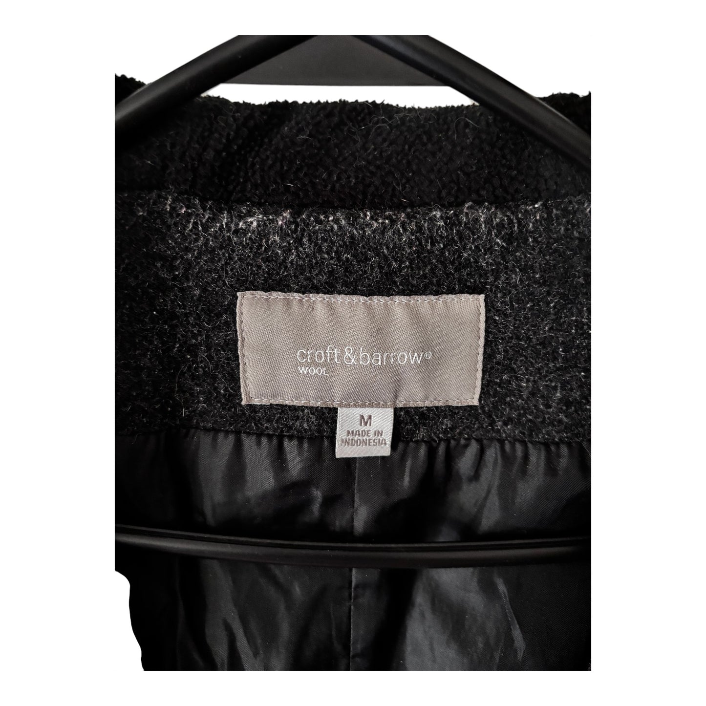 Croft & Barrow Wool Hooded Jacket – Charcoal Gray | Size M