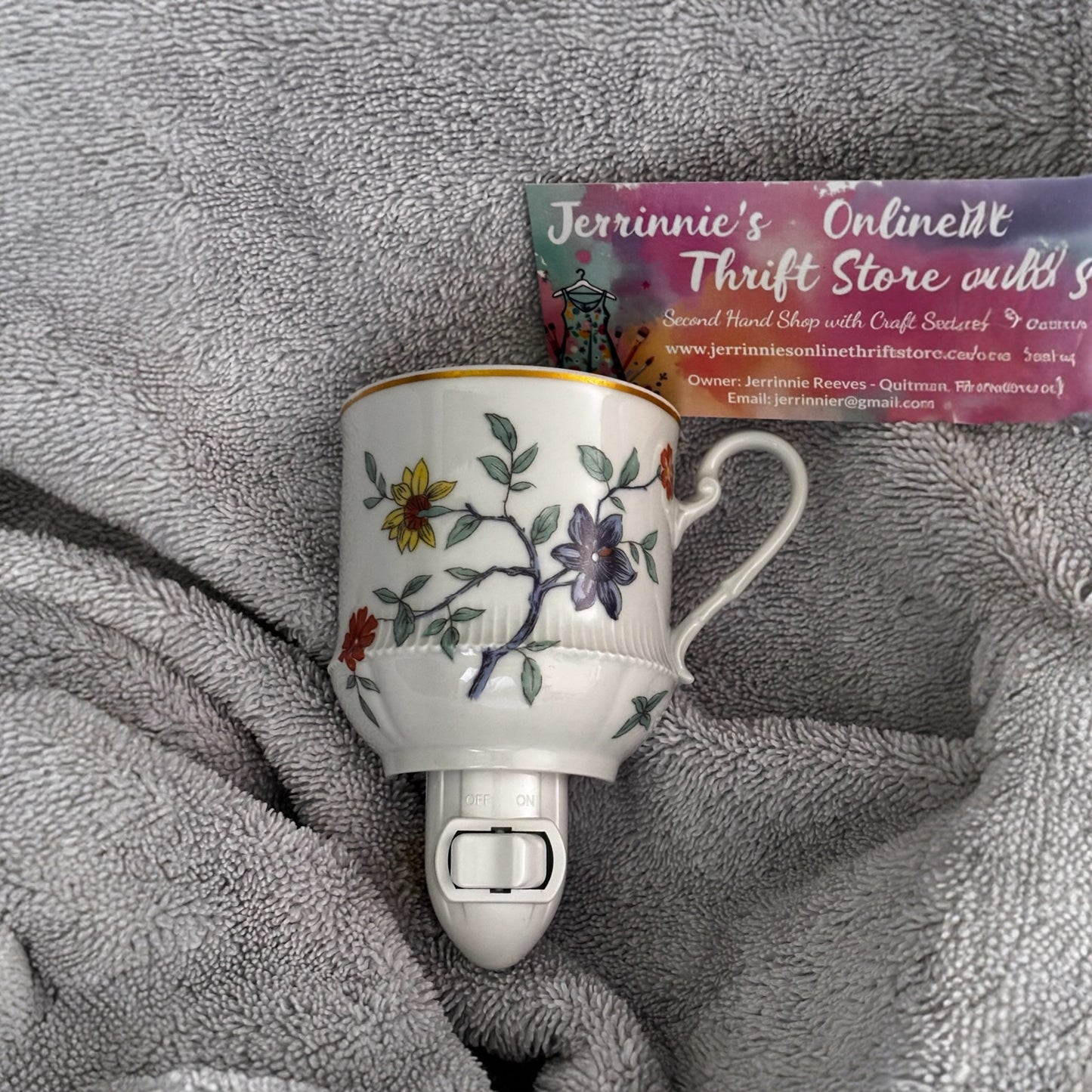 Haviland Limoges Floral Branch Tea Cup Night Light