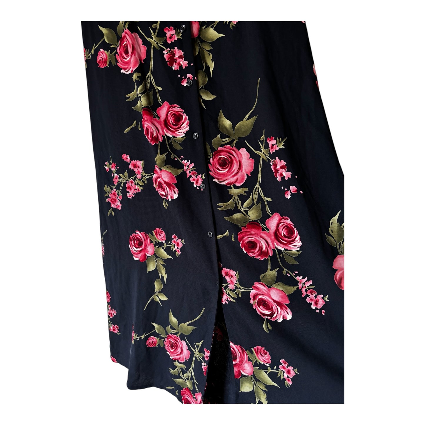Emma James by Liz Claiborne Black Rose Floral Maxi Dress – Size 16