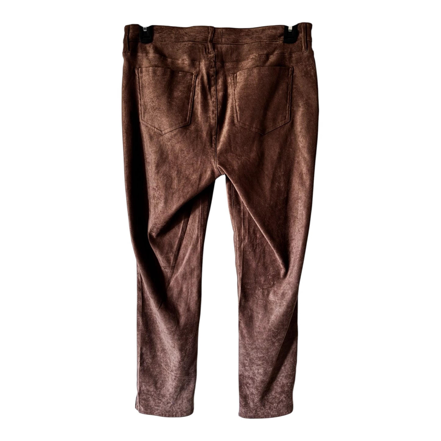 NYDJ Alina Skinny Brown Faux Suede Pants | Size 10