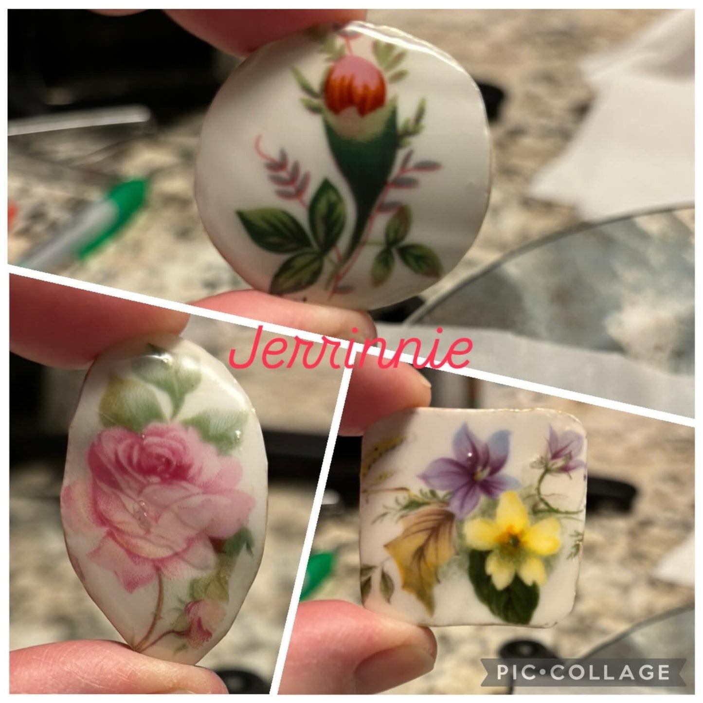Handcrafted Porcelain Magnets Set of 3