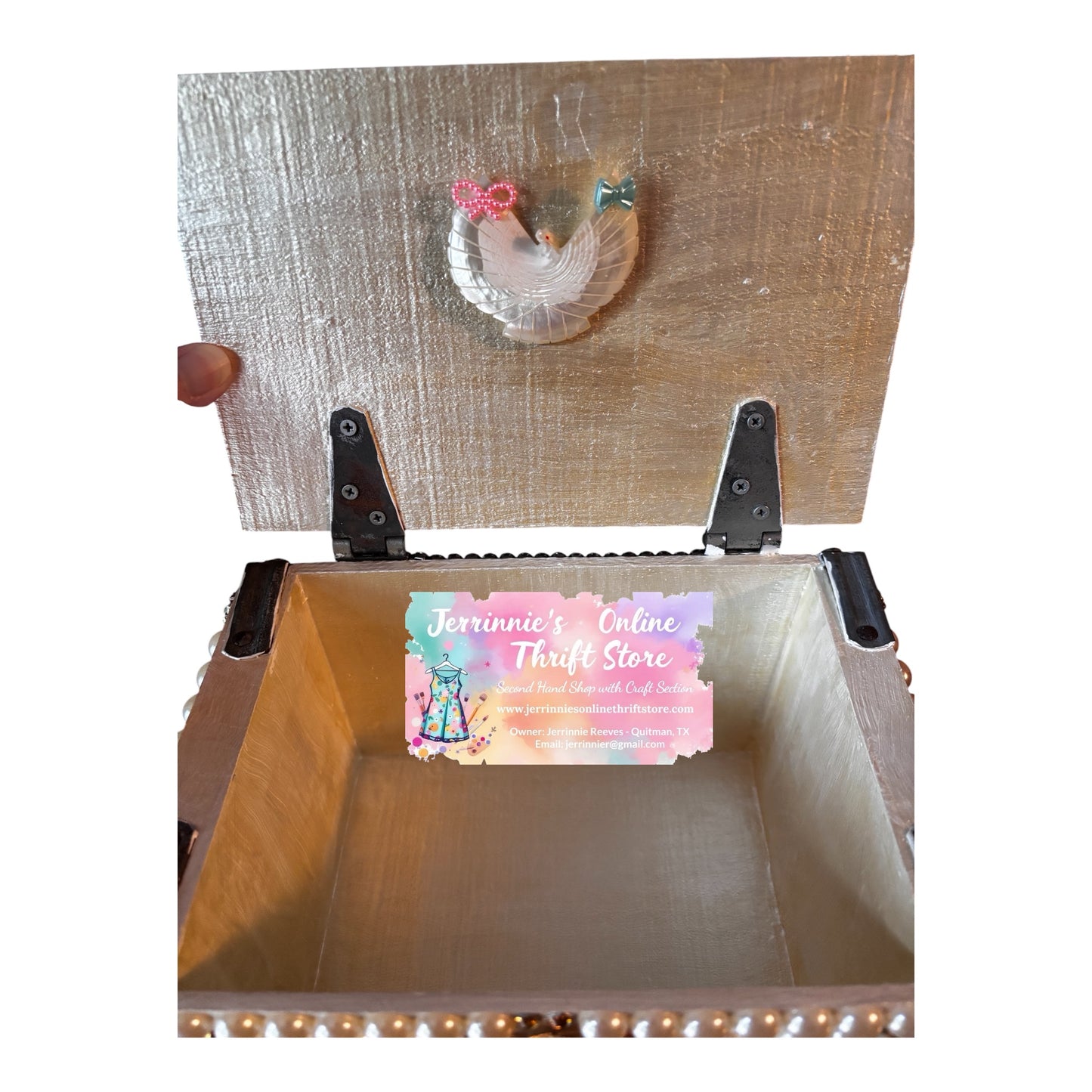 Handmade Pearl & Jewel Embellished Trinket Box