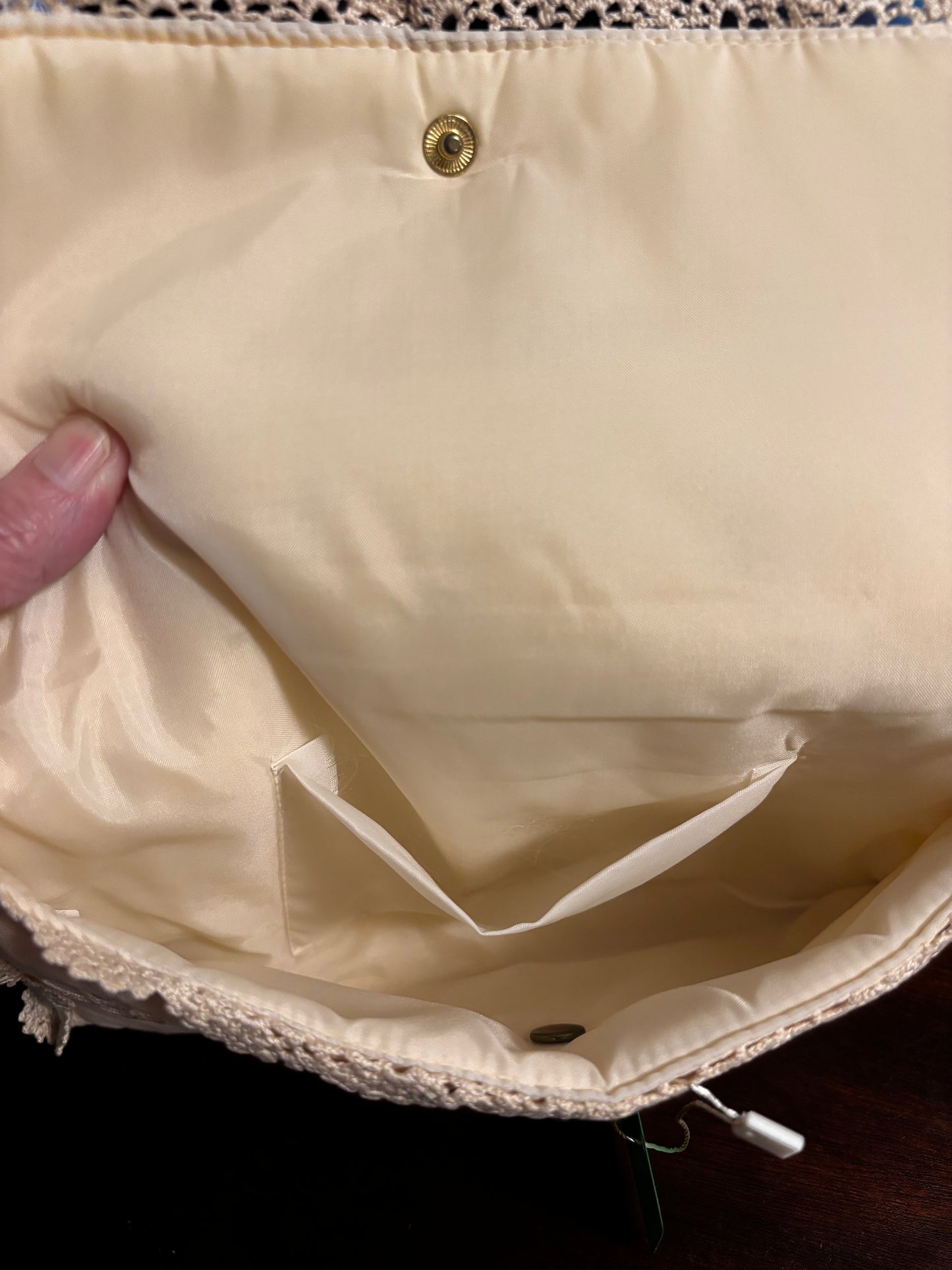 Handmade Vintage Linen Clutch Purse – Cutwork Embroidery & Crochet Lace – One of a Kind!
