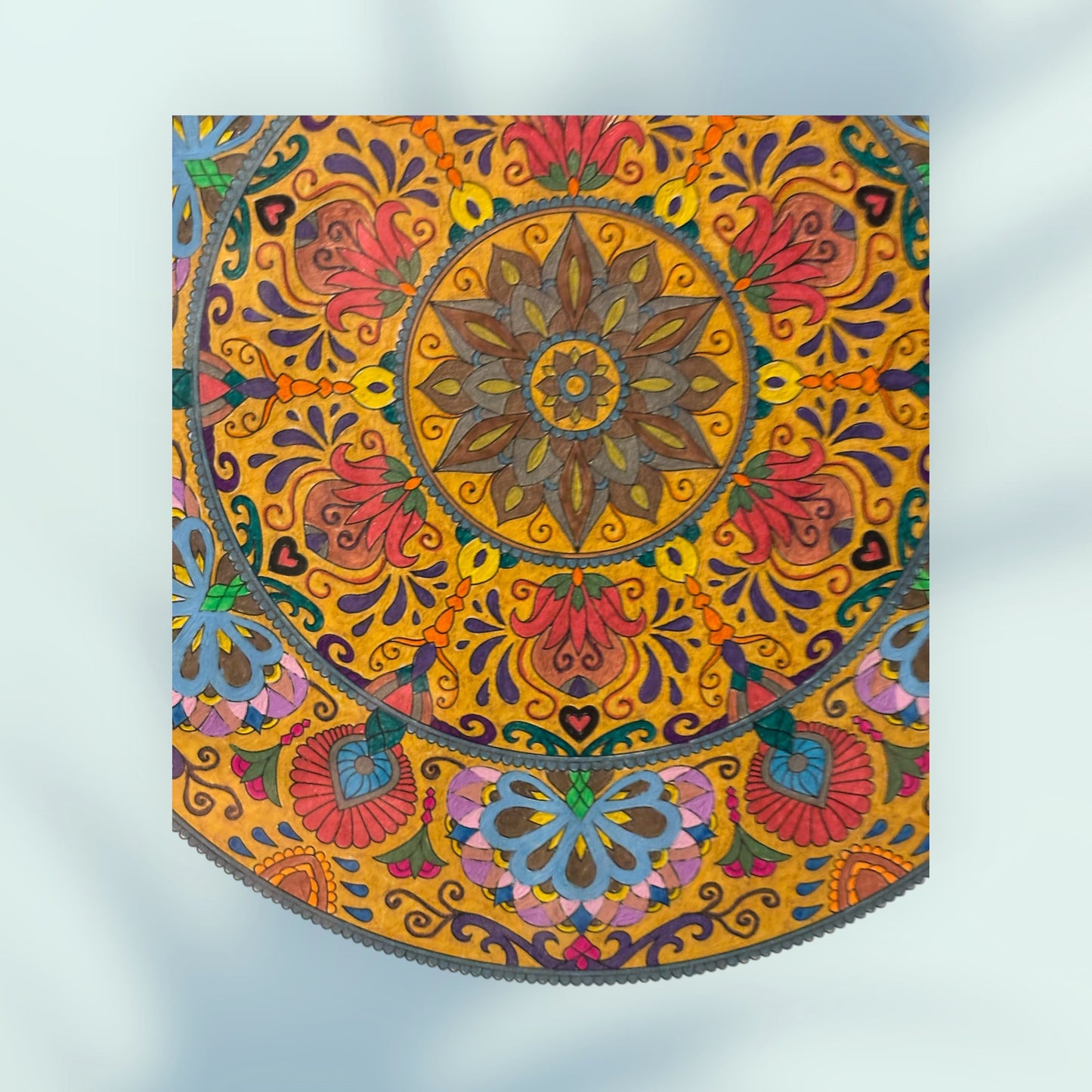 Mandala Pattern Colored With Gel Pens