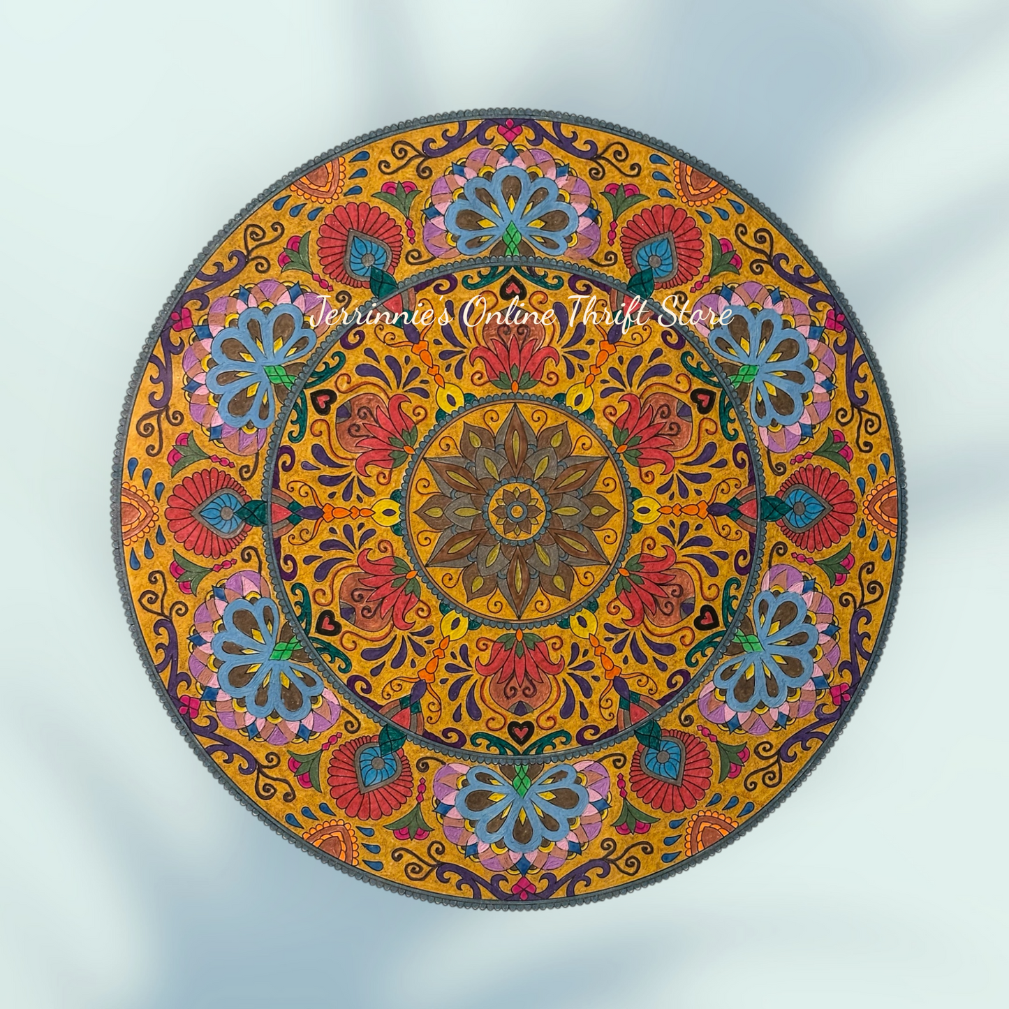Mandala Pattern Colored With Gel Pens