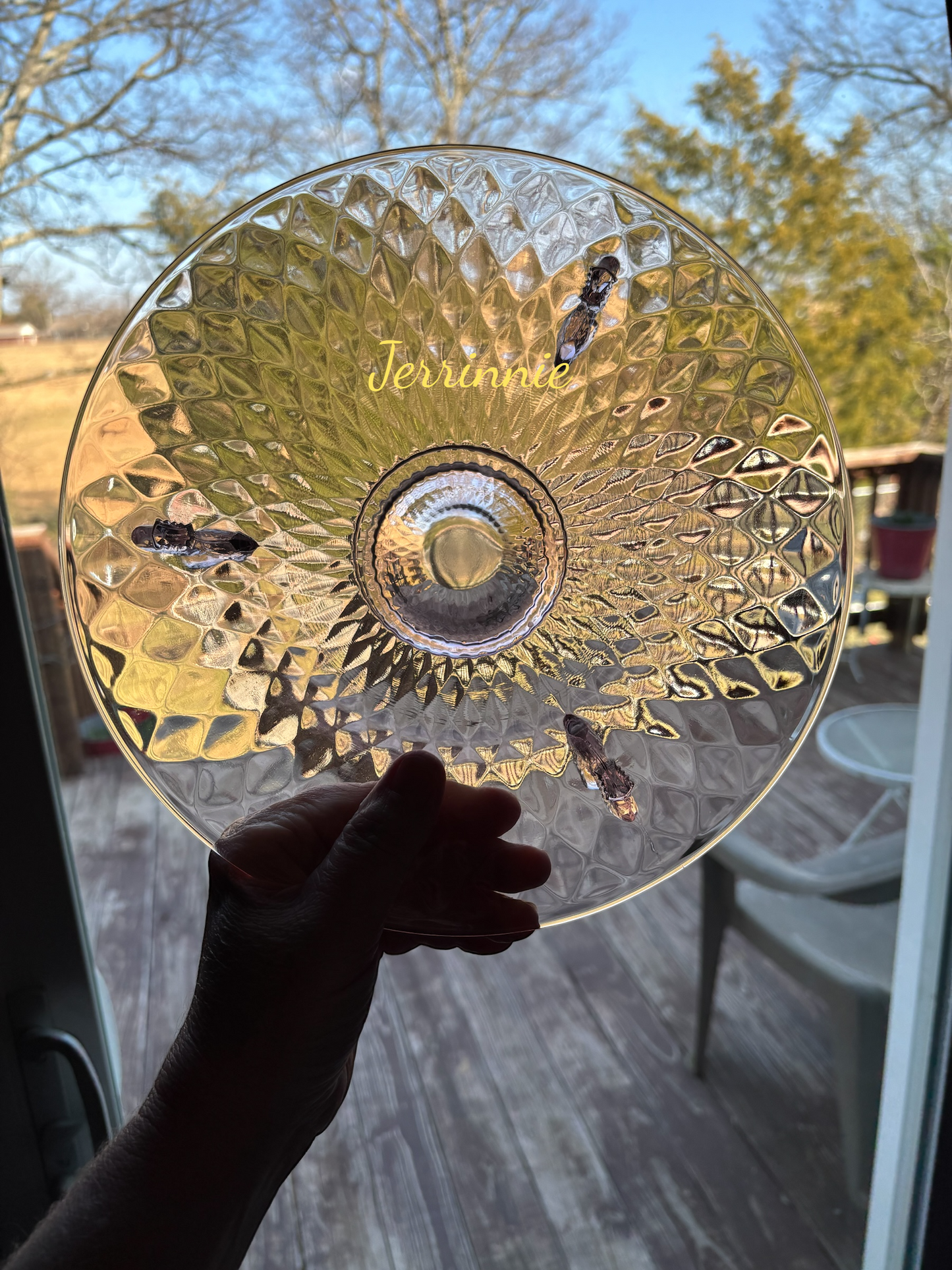 Pink Depression Glass Bowl With Dolphin Feet