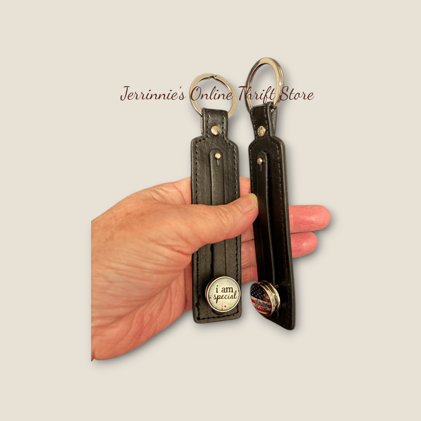 Leather Key Chain with a Snap Button