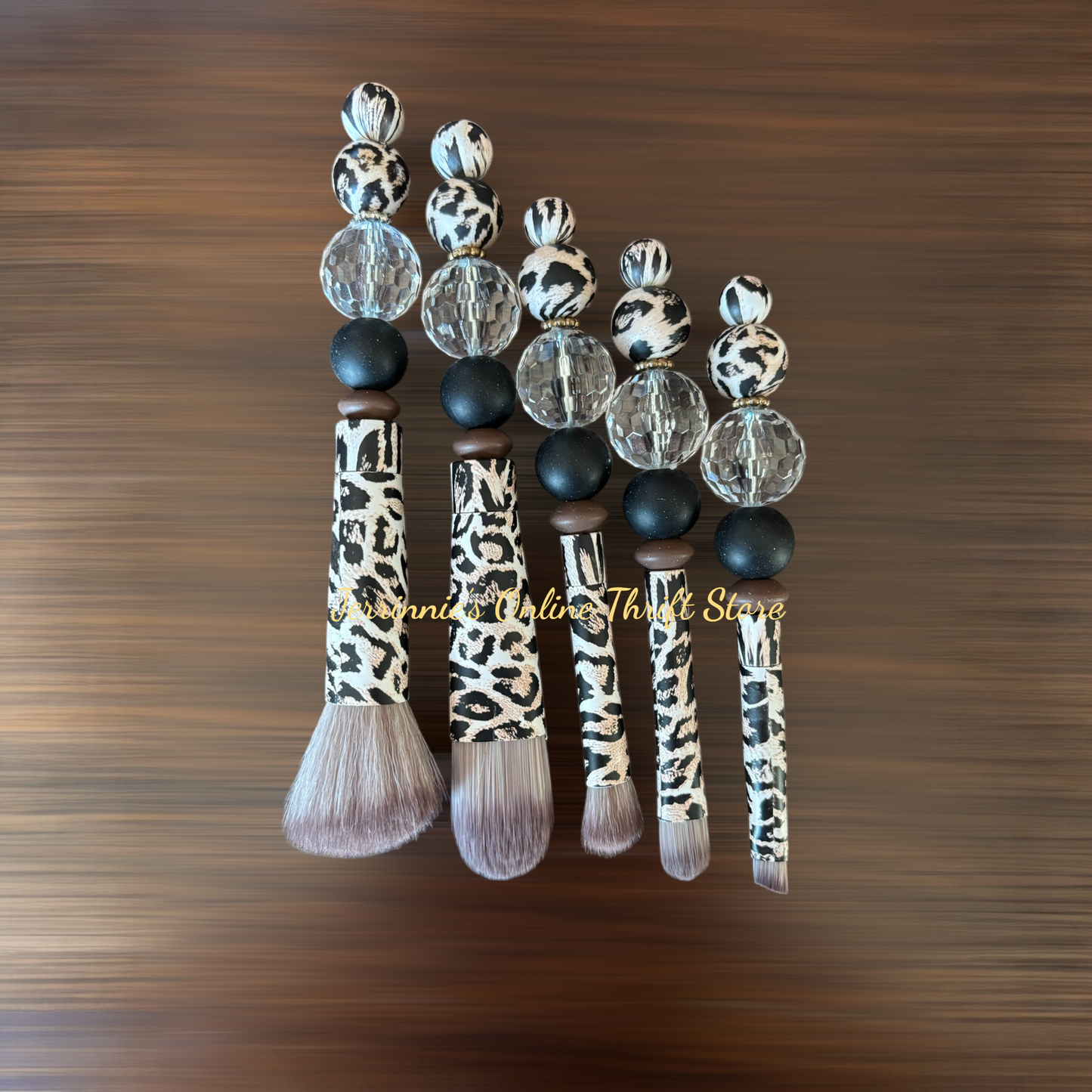 Leopard Bling Makeup Brush Set D - Custom Design