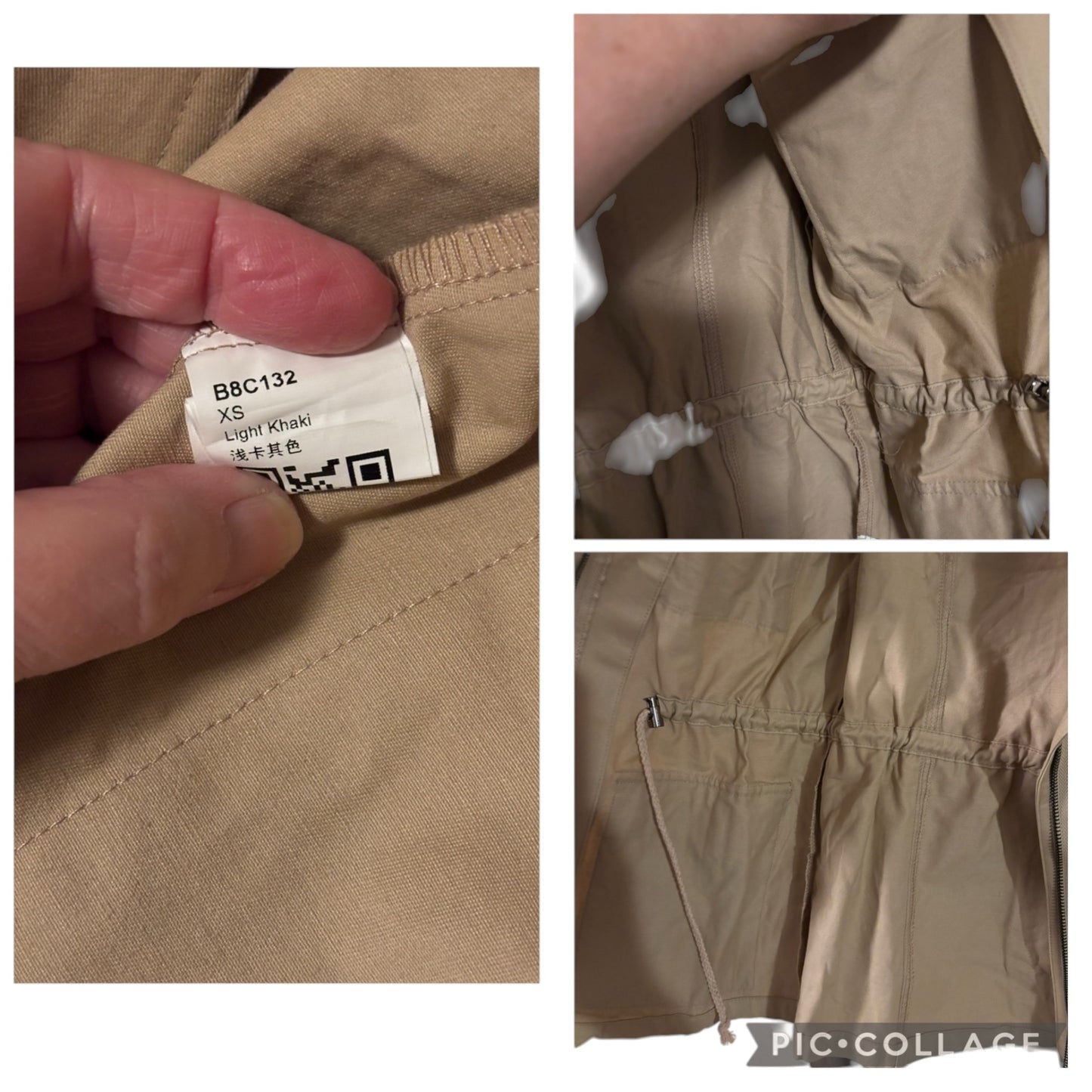 High Neck Jacket Light Khaki XS - New Women's Outerwear