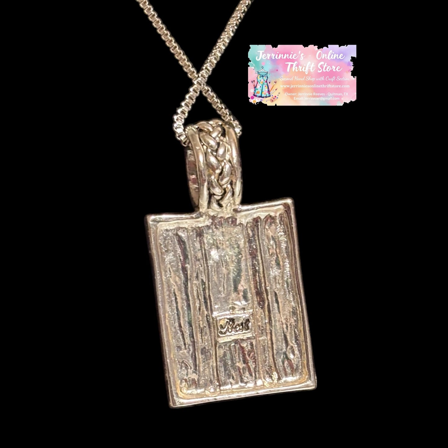 Braided Design Men's Dog Tag Pendant Necklace