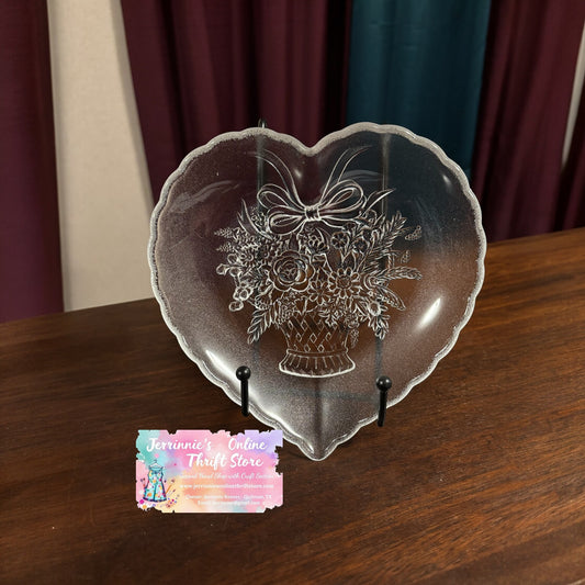 Vintage Mikasa Clear Glass Heart Shaped Dish