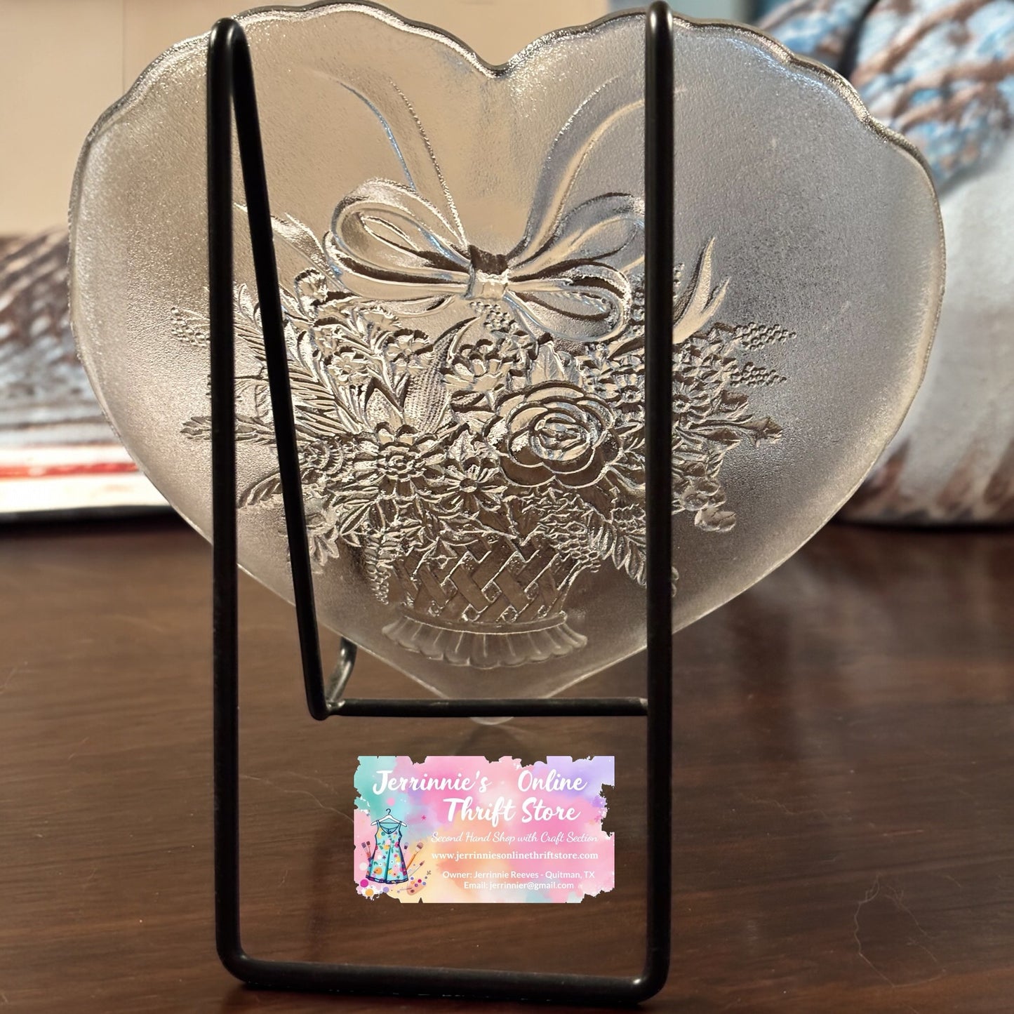 Vintage Mikasa Clear Glass Heart Shaped Dish