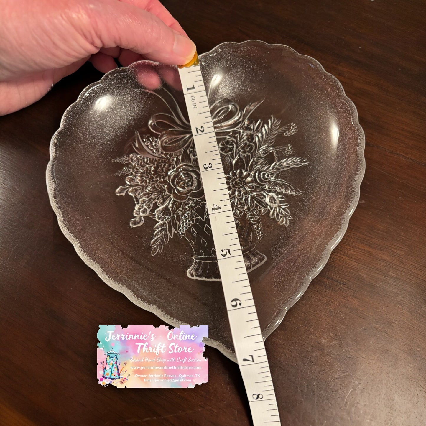 Vintage Mikasa Clear Glass Heart Shaped Dish