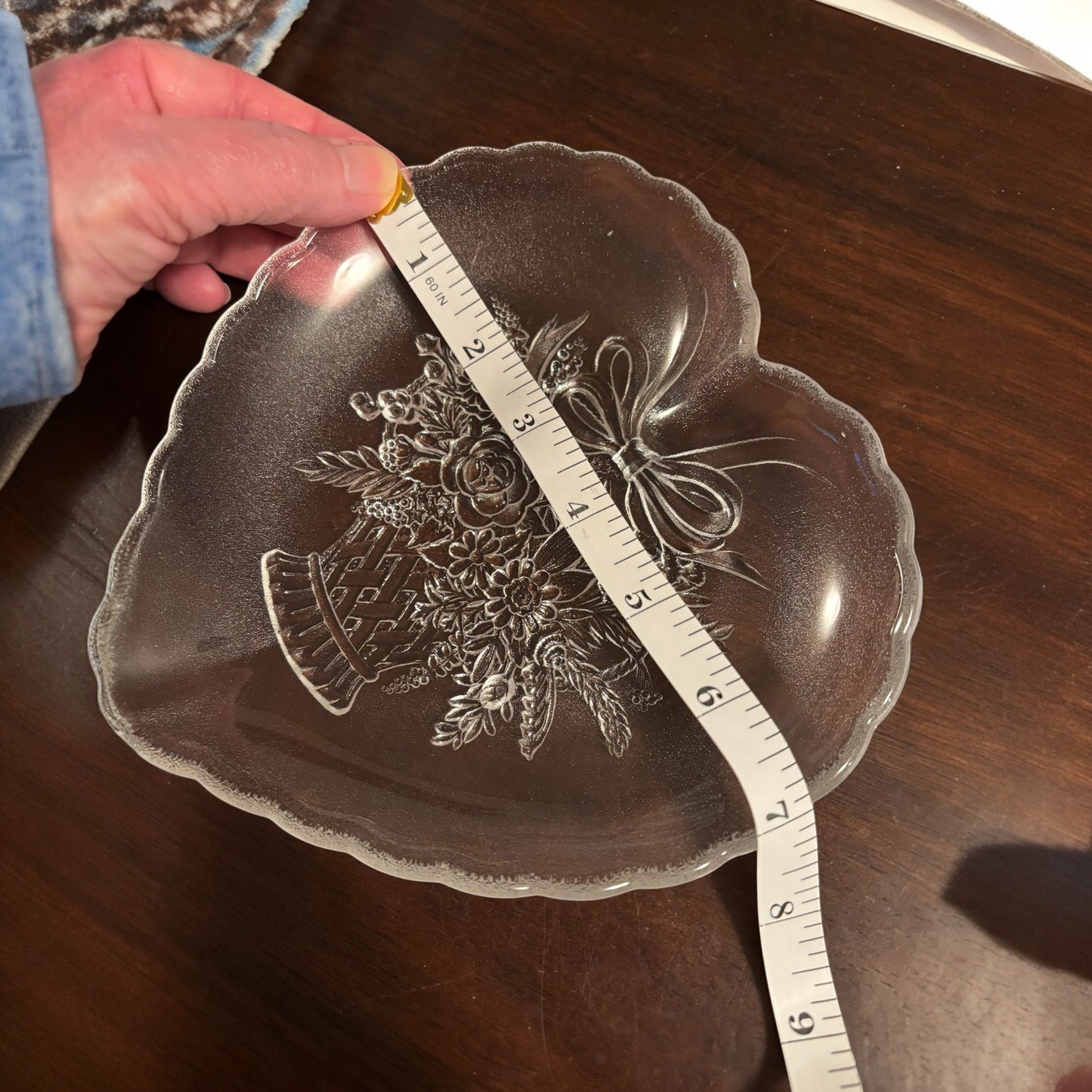 Vintage Mikasa Clear Glass Heart Shaped Dish