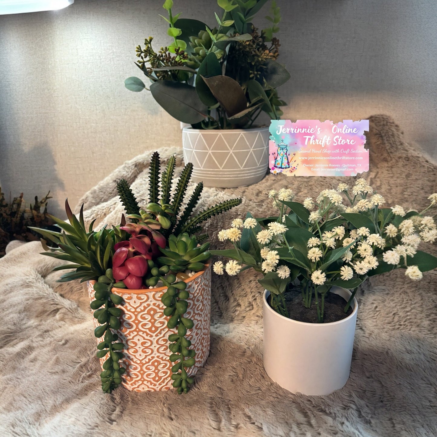 Artificial Plants In Pots Sold in Lot of Three