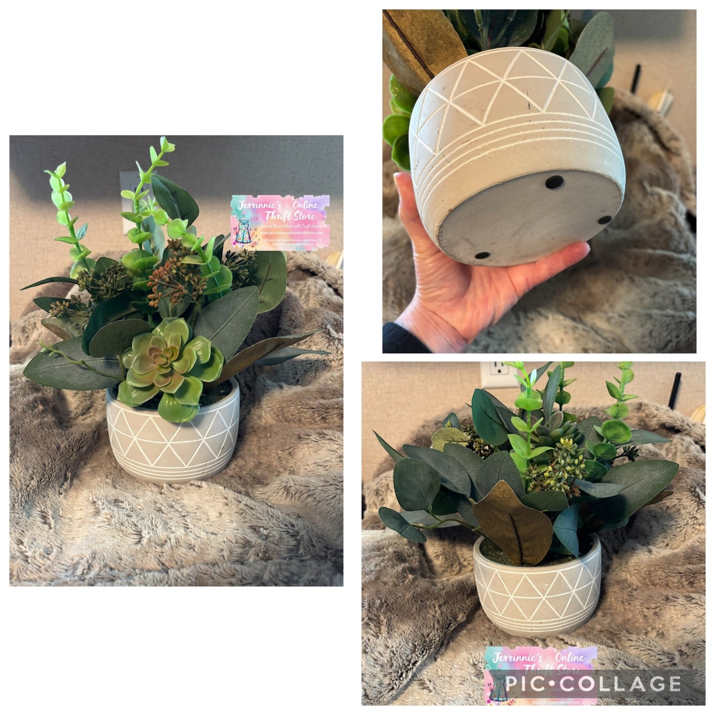 Artificial Plants In Pots Sold in Lot of Three