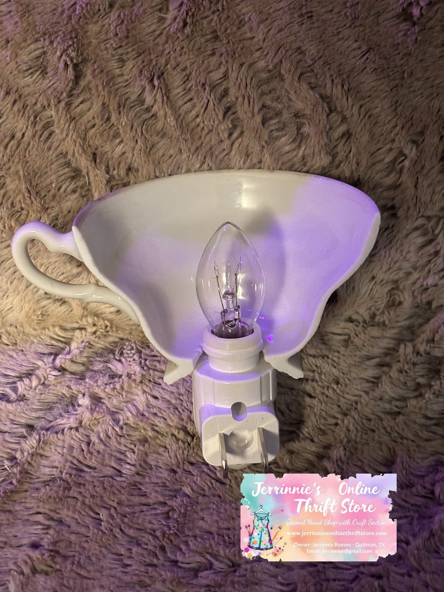 Aynsley Tea Cup Night Light Staffordshire With Red Glaze