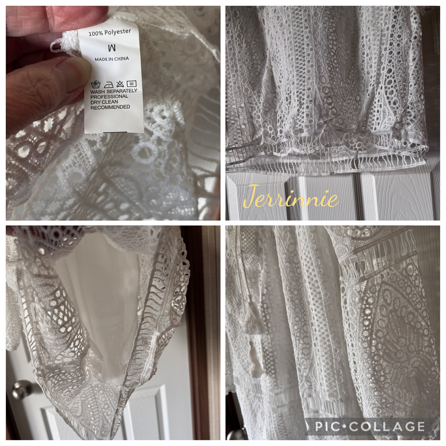 White Lace Dress V Neck and Back