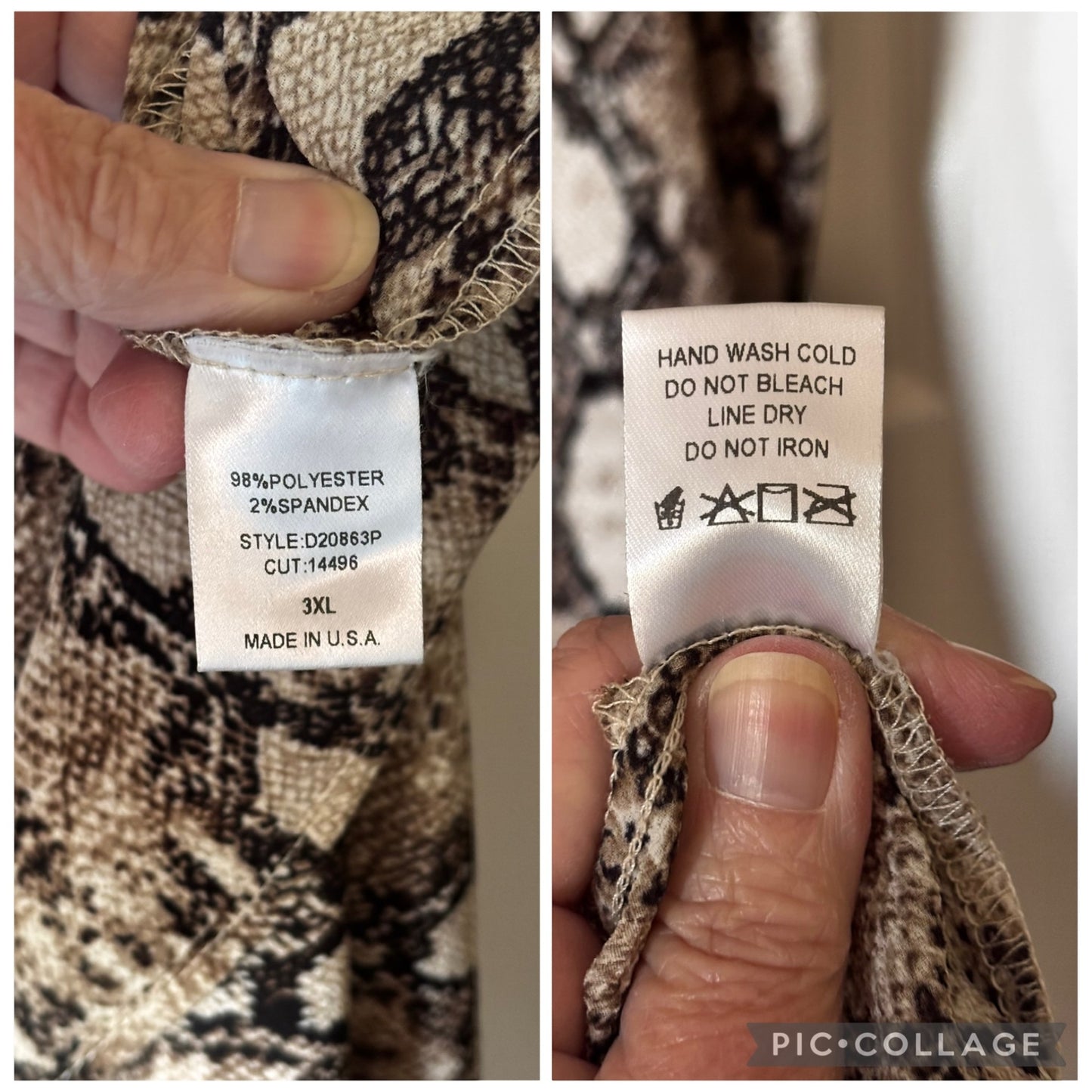 Snakeskin Print Maxi Slip Dress - 3XL