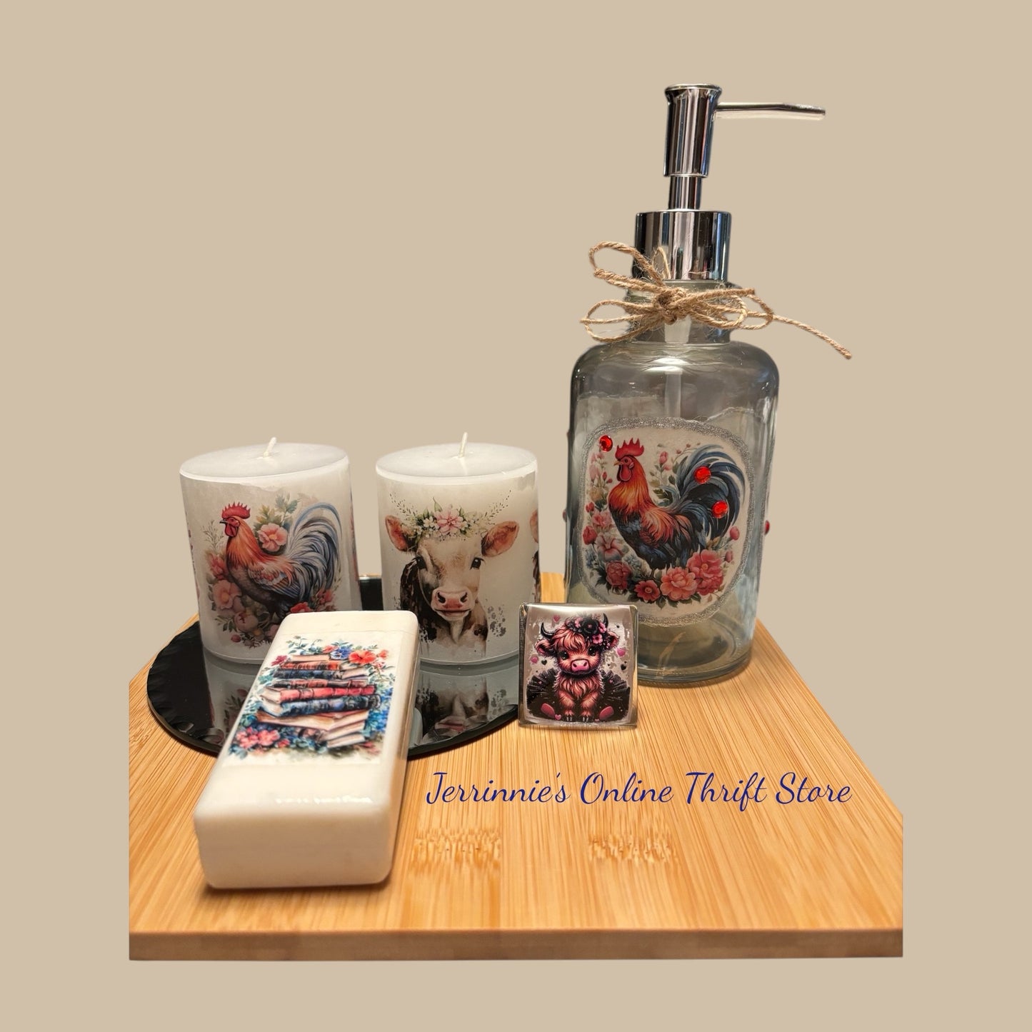 Handmade Country Vibe Soap Dispenser Set
