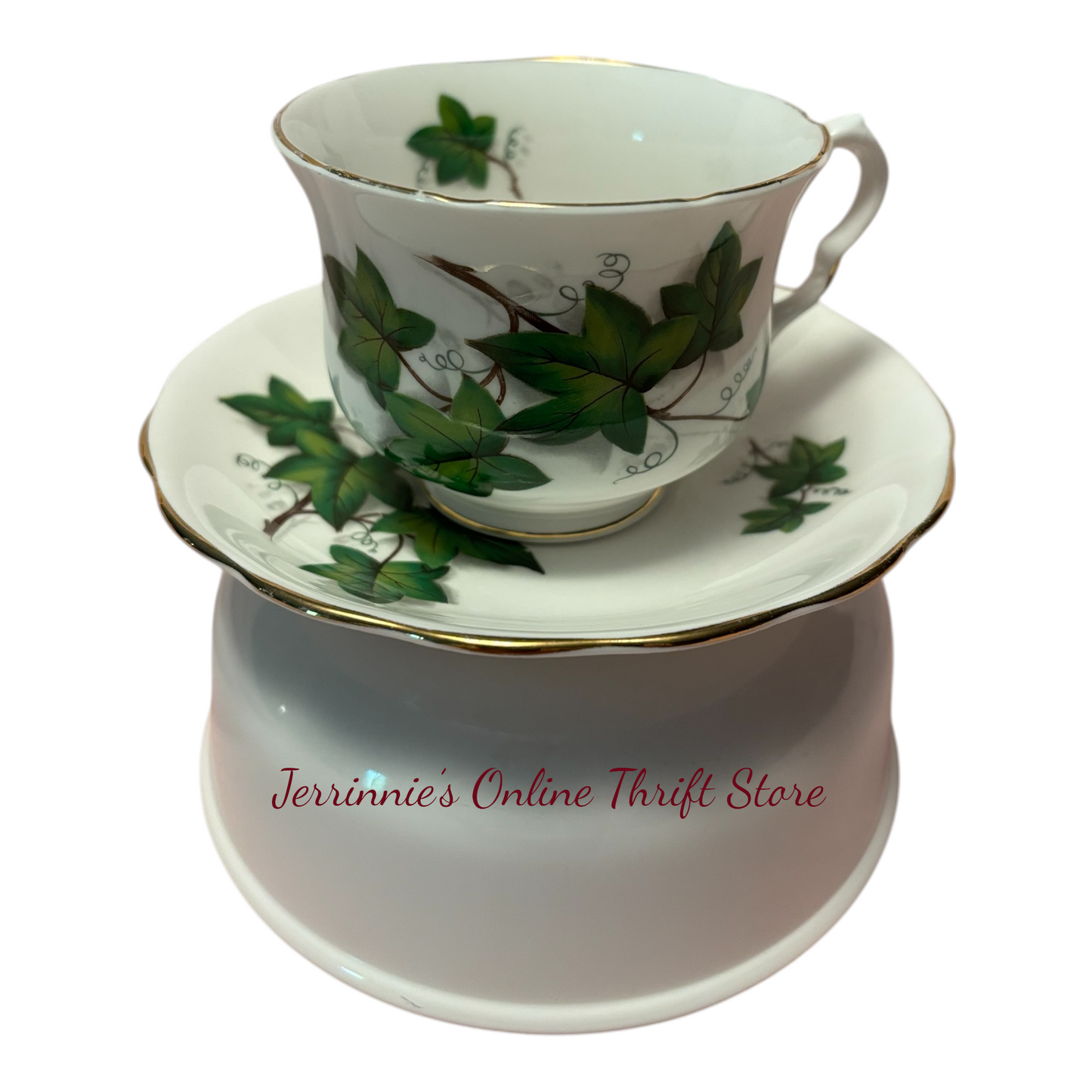 Royal Kent Bone China Tea Cup and Saucer Grape Leaves