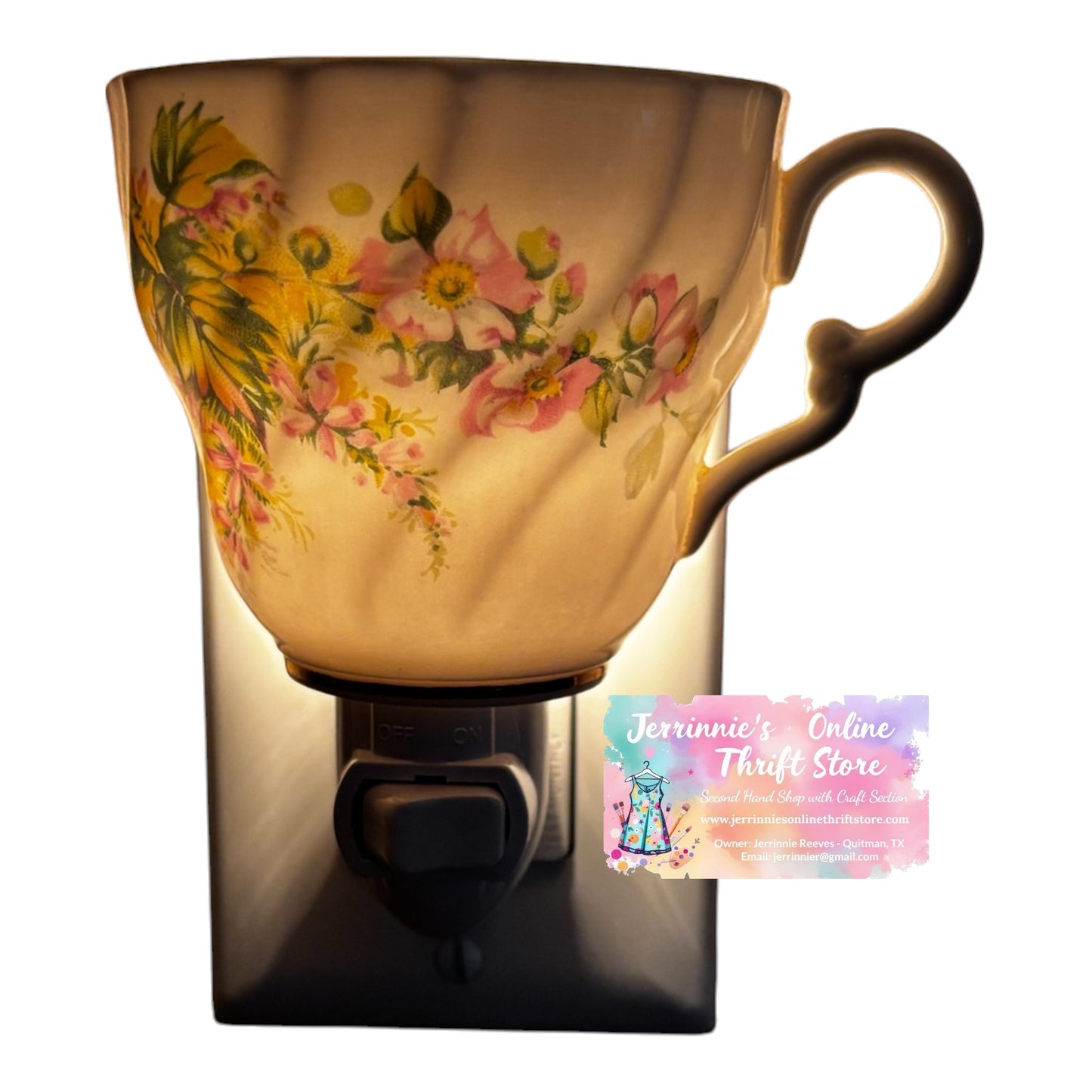 Royal Staffordshire Bone China Pink Roses Teacup Night Light