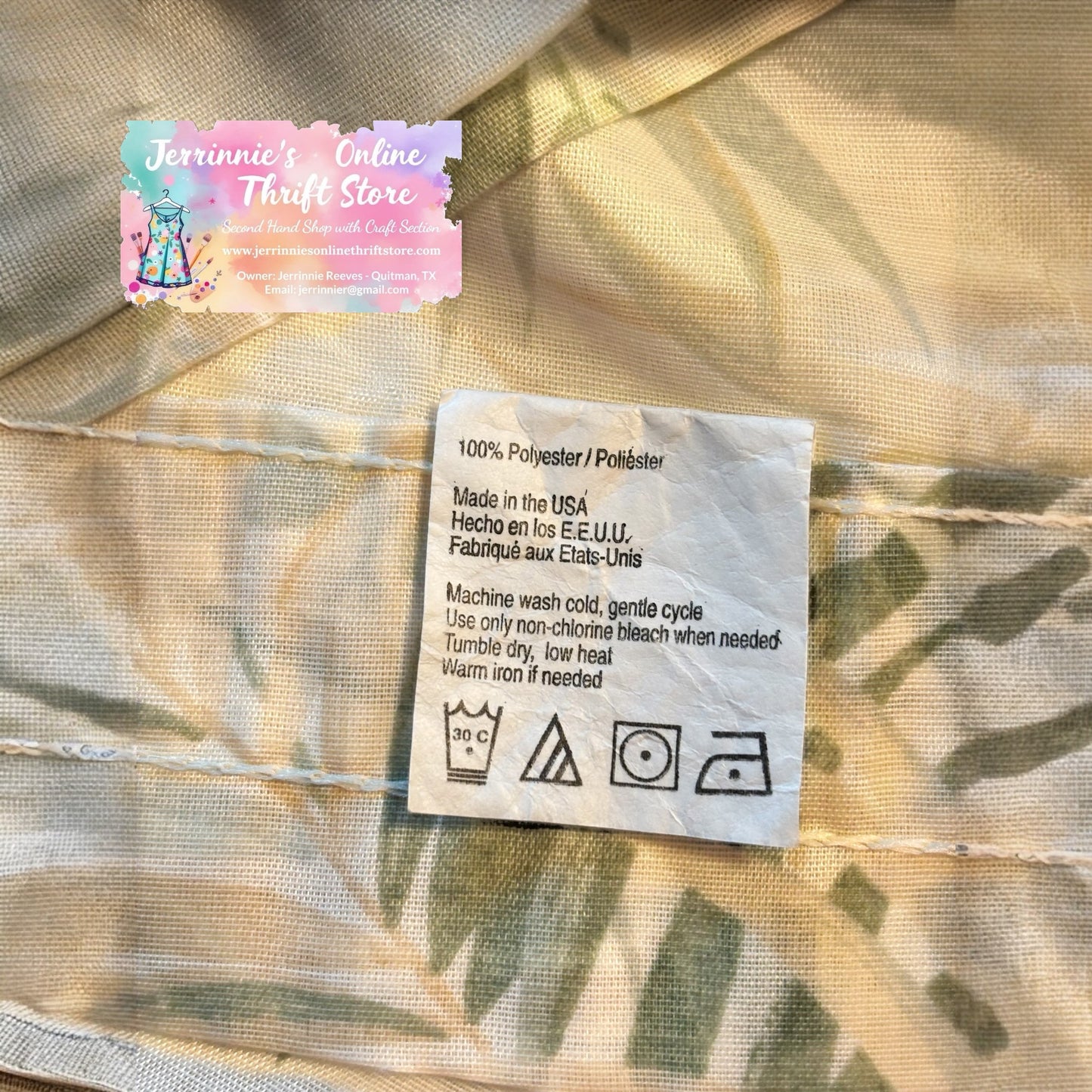 Sheer Curtain Palm Printed Theme Set of 2
