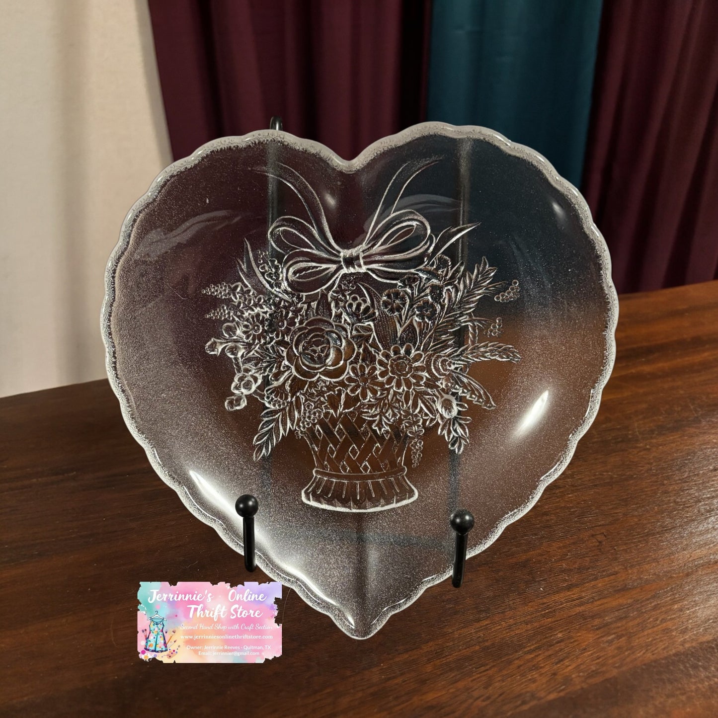 Vintage Mikasa Clear Glass Heart Shaped Dish