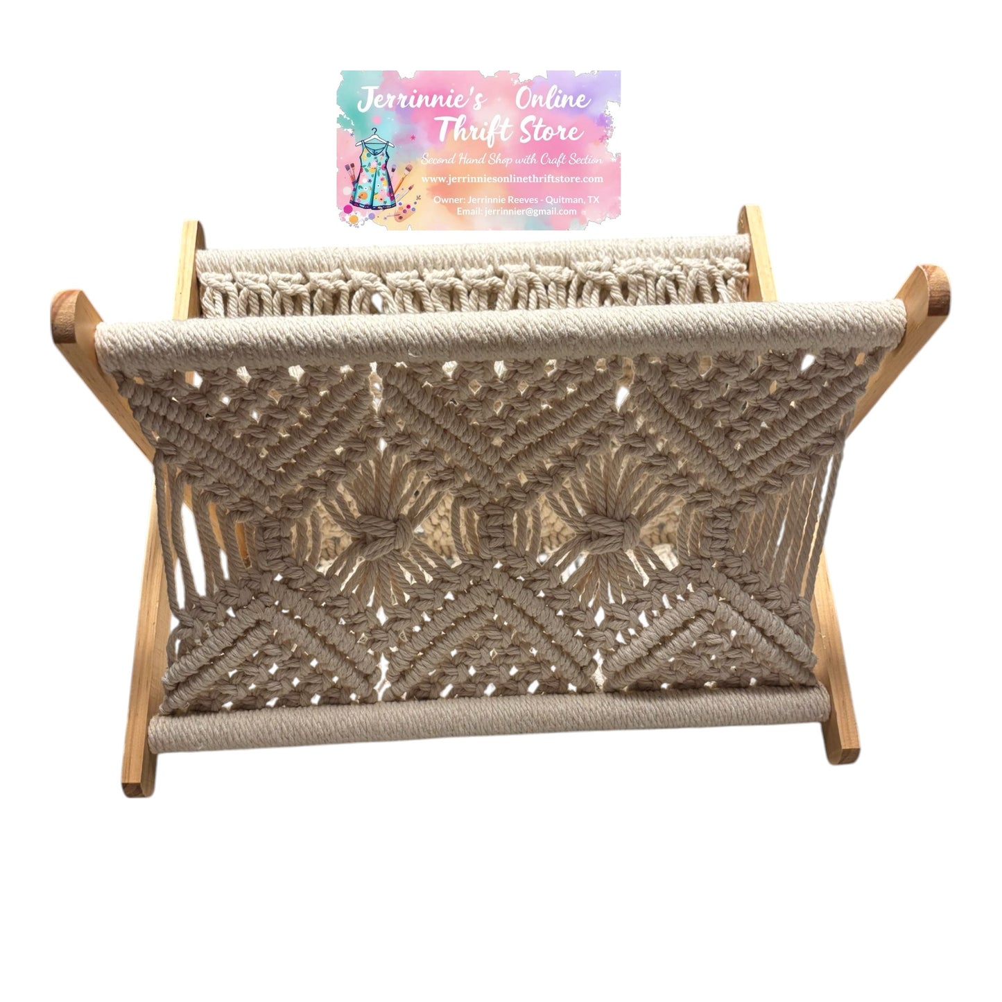 Mkono Macrame Magazine Rack and Two Mirror's