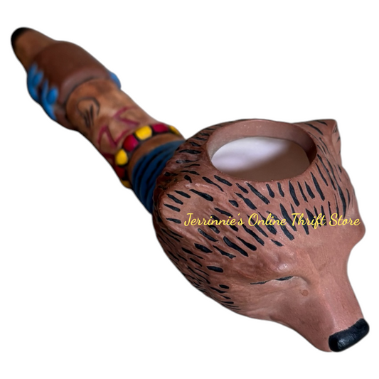 Bear Peace Pipe Ceramic