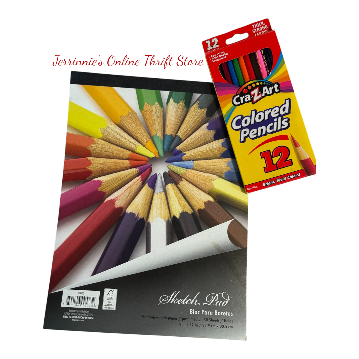 Sketch Pad with Colored Pencils