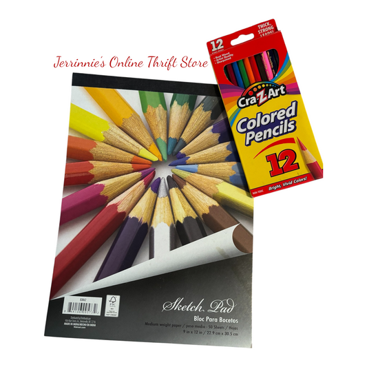 Sketch Pad with Colored Pencils