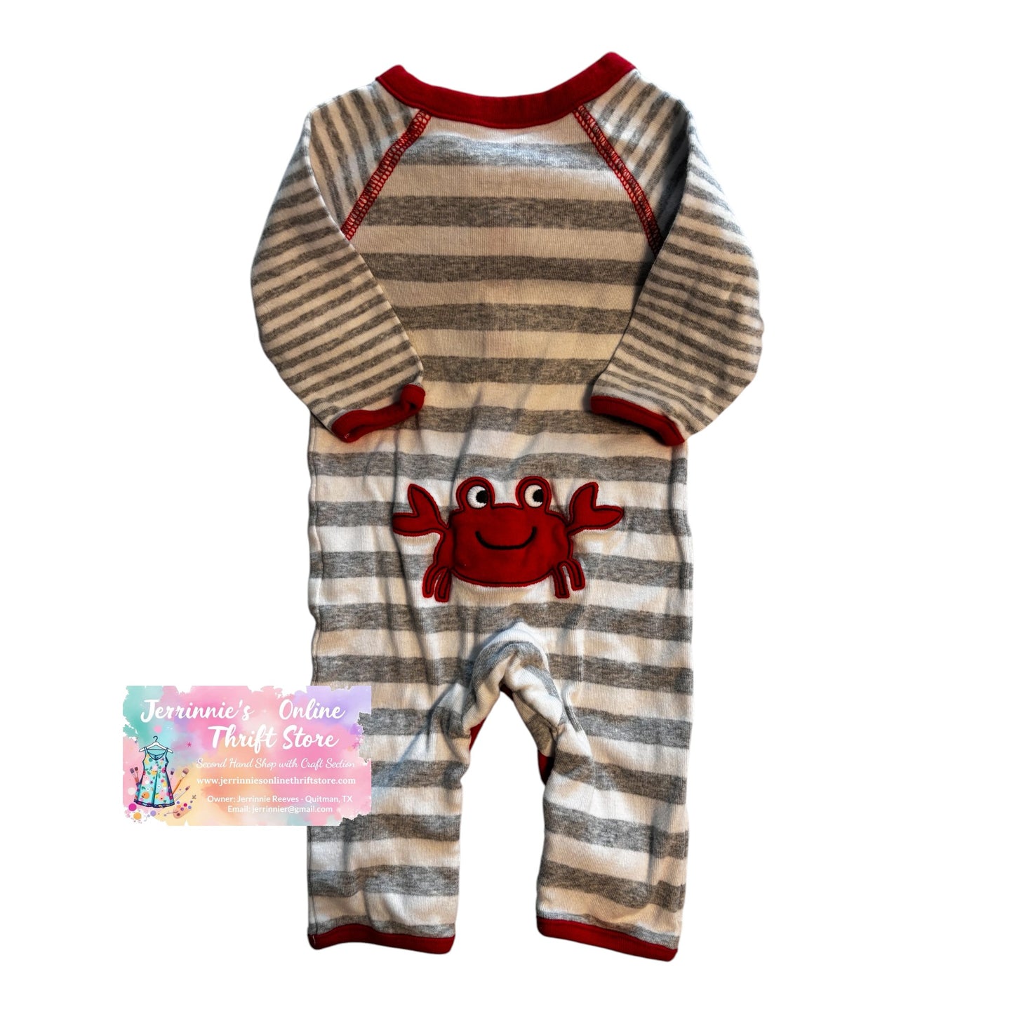 Carter's Striped Crab Snap Romper – 3 Months