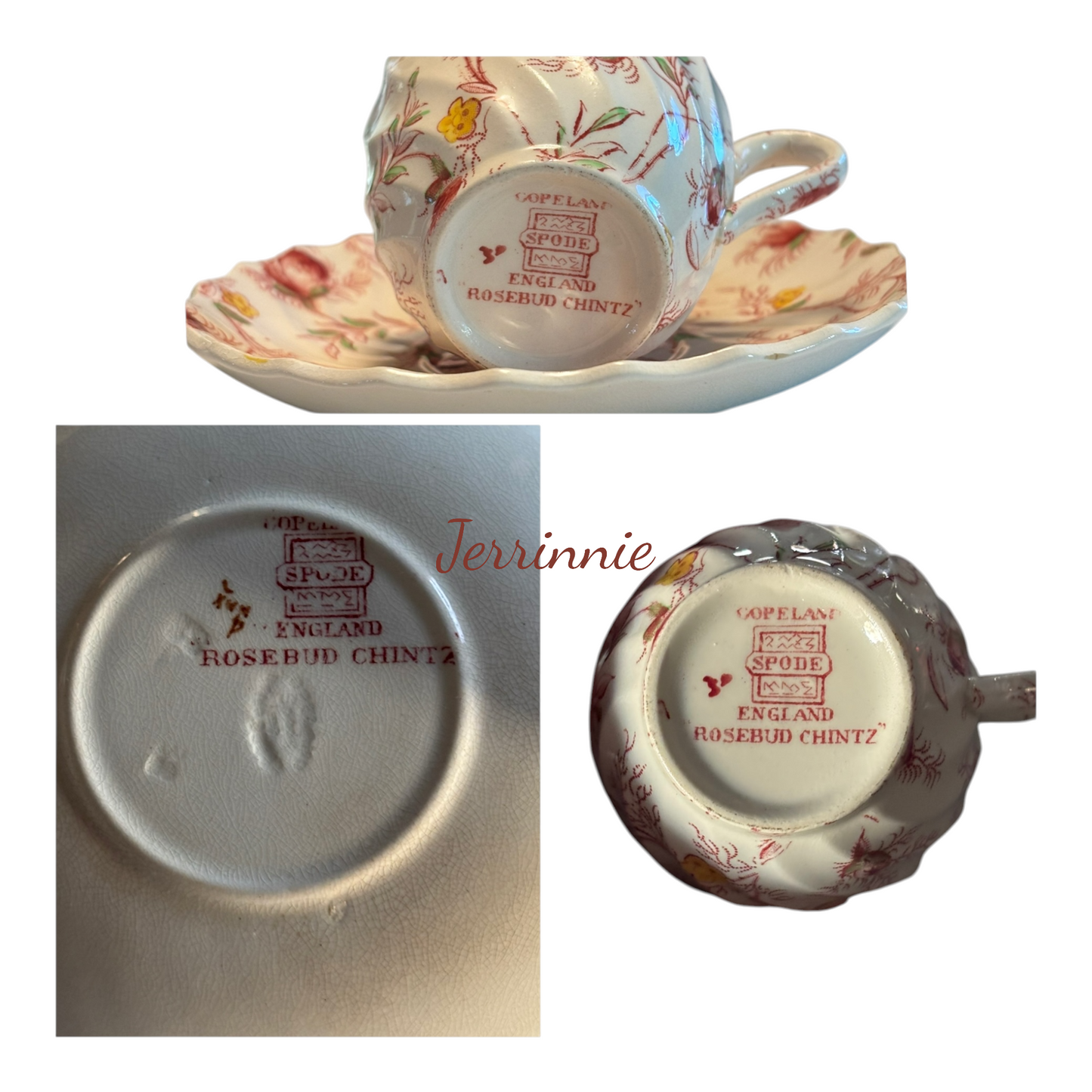 Vintage Spode Copeland Rosebud Chintz Teacup and Saucer set