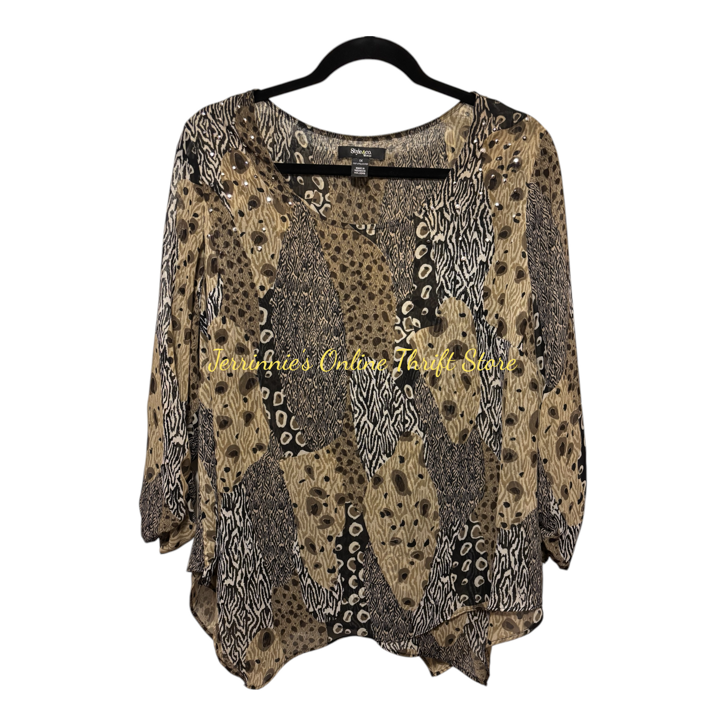 Style & Co Ladies Large Animal Print Sheer