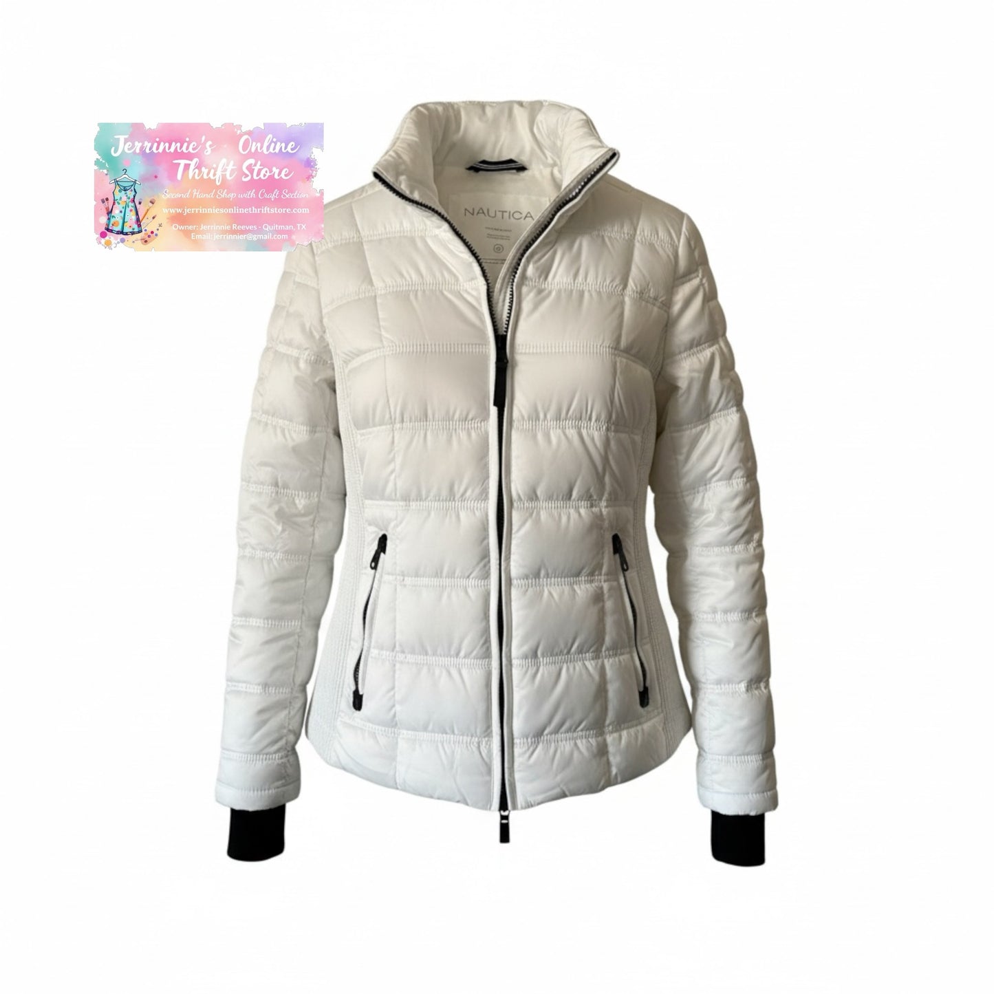 Nautica Puffer White Jacket Small